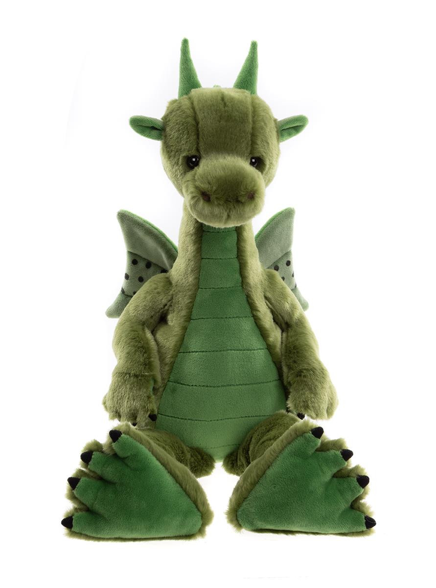 Luxury Dragon Soft Toy | Deck - Green Dragon Teddy | Charlie Bears UK