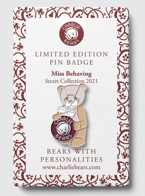 Charlie Bears Pin Badge - Miss Behaving