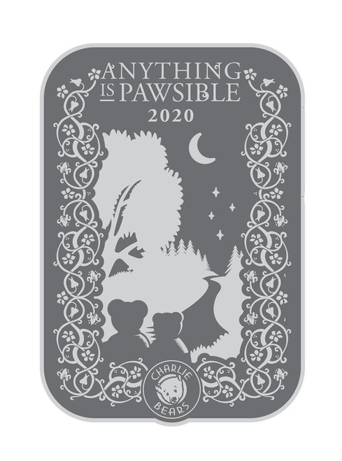 Charlie Bears Cloth Badge iron-on patch - 2020 'Anything is Pawsible'