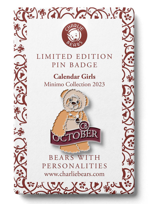 Charlie Bears Pin Badge - October