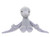 A grey plush pterodactyl dinosaur stuffed animal sits upright against a white background, featuring a pointed head crest, beak, small clawed feet, and flat wing-like appendages.