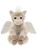 A cream/beige plush Pegasus bear sits upright against a white background, featuring white feathered wings, a feathered mane, a decorative tiara, and a delicate key necklace.