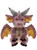 A purple plush dragon teddy bear sits upright, featuring grey horns, golden bat-like wings, black claws, and a decorative geometric pendant necklace, against a white background.