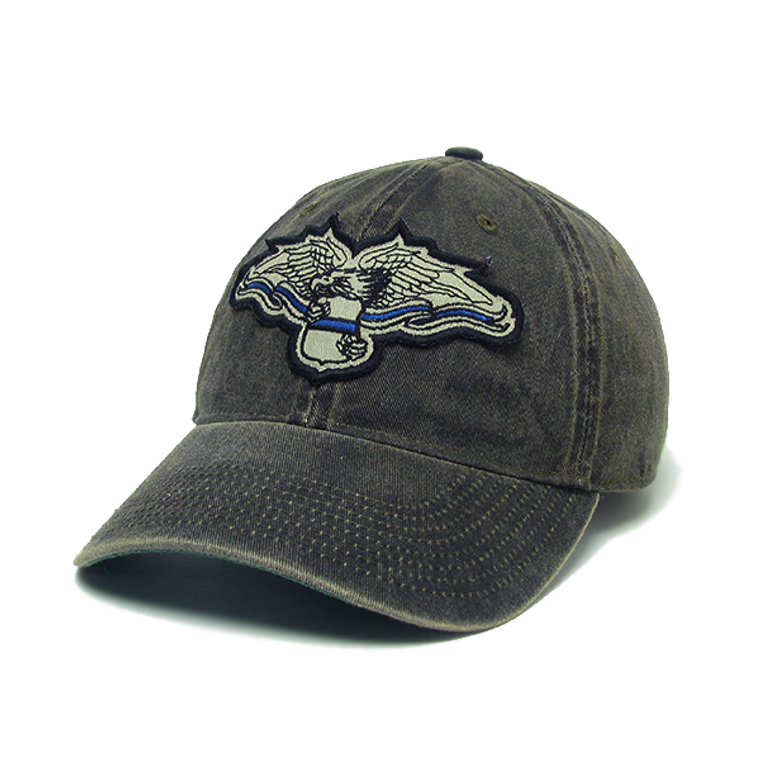 ODMR Blue Line Eagle Hat - Black Solid