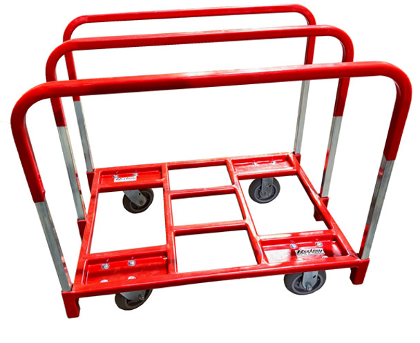 Red 3-Rail Panel Cart