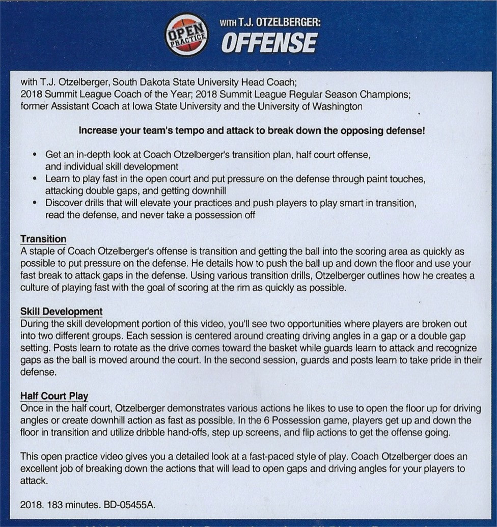 Open Practice With T J Otzelberger Offense By T J Otzelberger