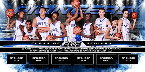 Custom 4 X 8 Basketball Team Banner