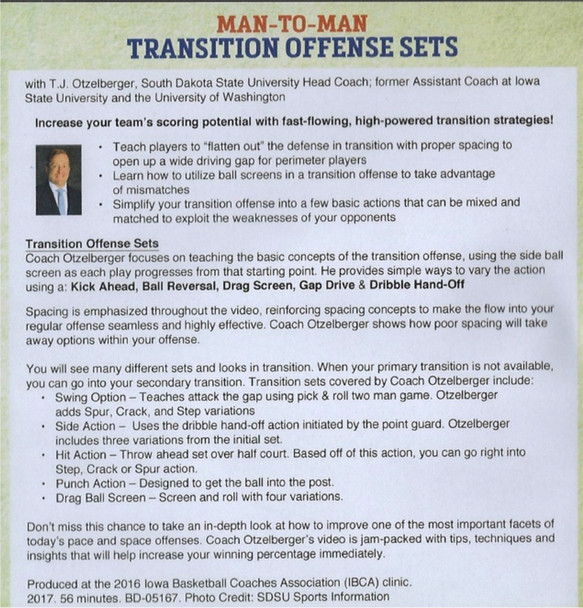 Transition Offense Plays Sets