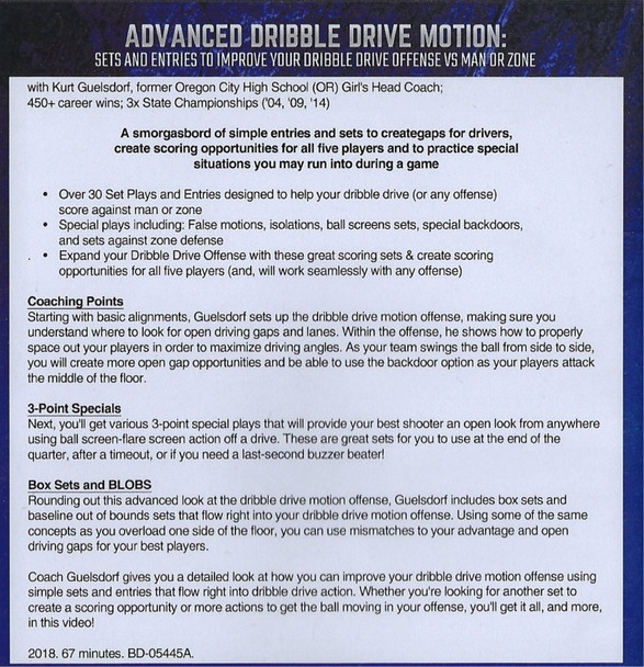Dribble Drive Motion Offense Video