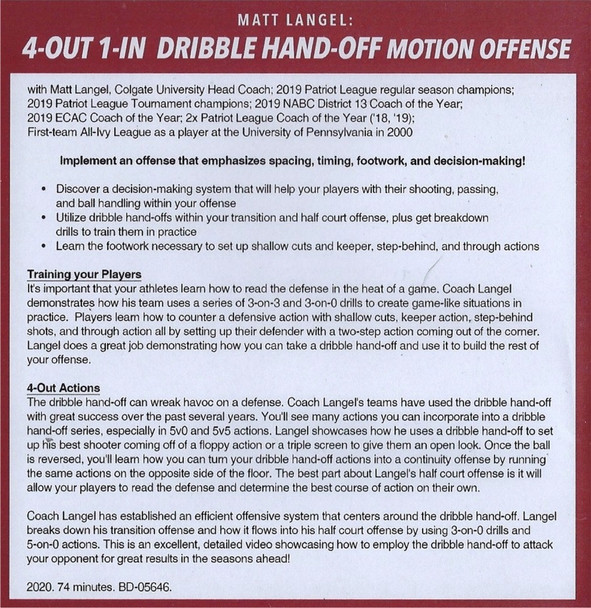 4 Out 1 In Dribble Hand Off Motion Offense By Matt Langel 4 Out 1 In Dribble Hand Off Motion Offense By Matt Langel