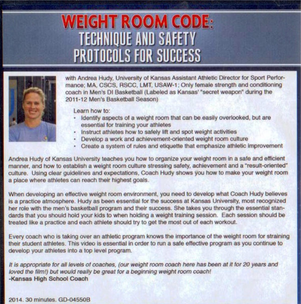 Weight Room Safety Code Technique & Safety Protocols