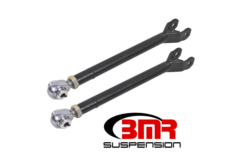 BMR 08-17 Challenger Lower Trailing Arms w/ Single Adj. Rod Ends - Black Hammertone - LTA111H