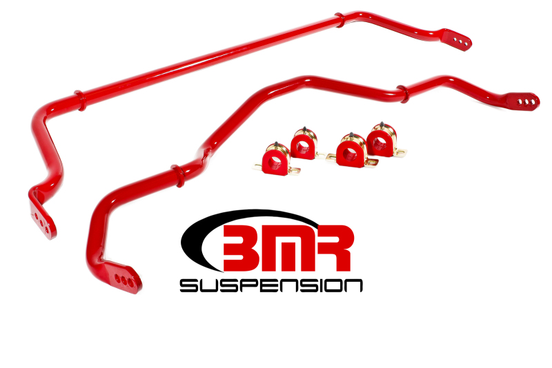 BMR 16-17 6th Gen Camaro Front & Rear Sway Bar Kit w/ Bushings - Red - SB052R