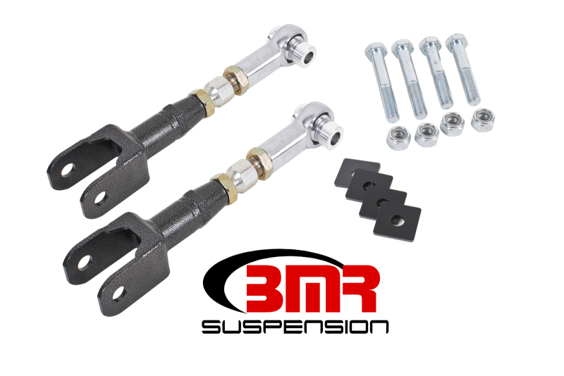 BMR 15-17 S550 Mustang Rear On-Car Adj. Rod Ends Toe Rods - Black Hammertone - TR005H