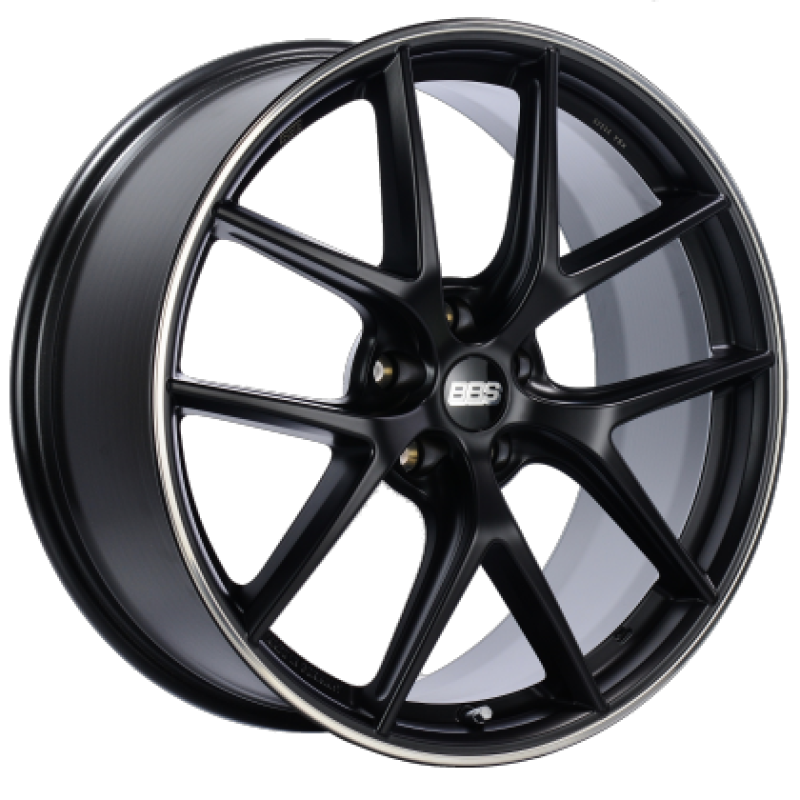 BBS CI-R 19x8.5 5x120 ET35 Satin Black Polished Rim Protector Wheel -82mm PFS/Clip Required - CI2102BPO