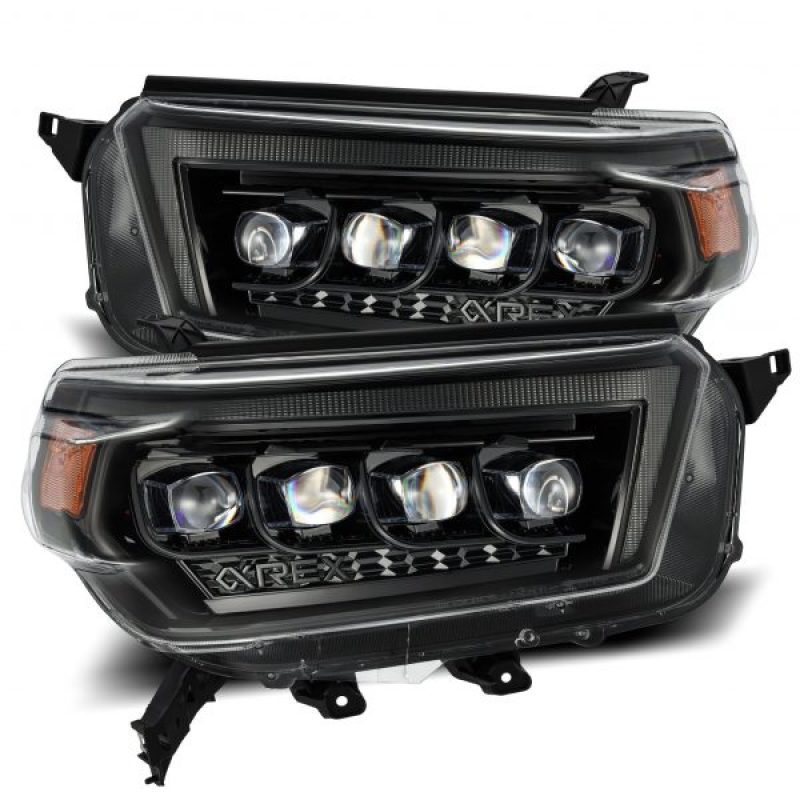AlphaRex 10-13 Toyota 4Runner NOVA LED Proj Headlights Plank Style Alpha Black w/Seq Signal/DRL - 880758