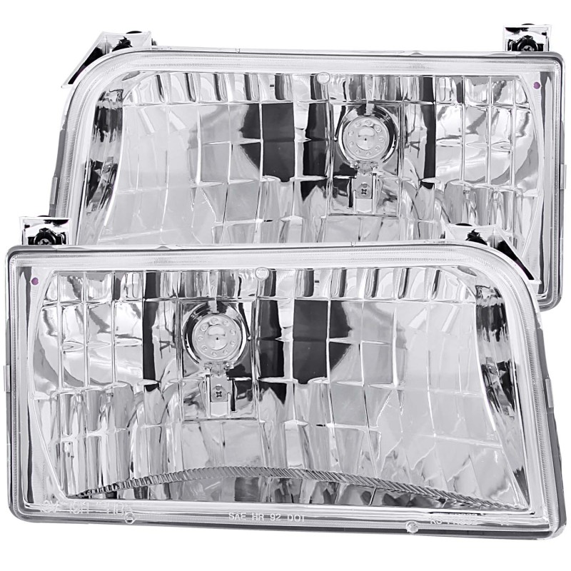 ANZO 1992-1996 Ford F-150 Crystal Headlights Chrome - 111247