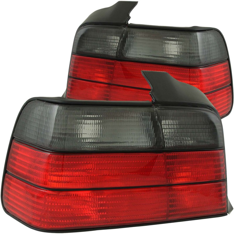 ANZO 1992-1998 BMW 3 Series E36 Sedan Taillights Red/Smoke - 221200