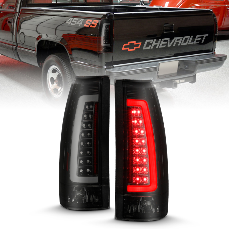 ANZO 1999-2000 Cadillac Escalade LED Taillights Black Housing Smoke Lens Pair - 311345