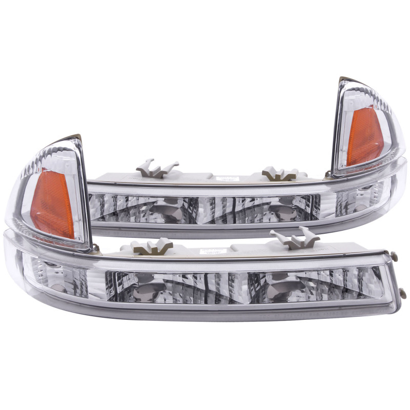 ANZO 1997-2004 Dodge Dakota Euro Parking Lights Chrome w/ Amber Reflector - 511044