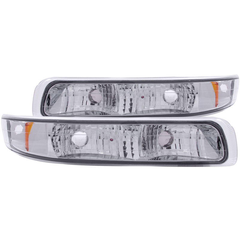 Parking Light Assembly; Euro; Clear Lens; Chrome Housing; Amber Reflector; Pair; - 511064