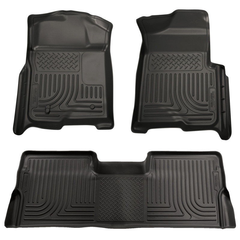 Husky Liners 09-12 Ford F-150 Super Crew Cab WeatherBeater Combo Black Floor Liners - 98331