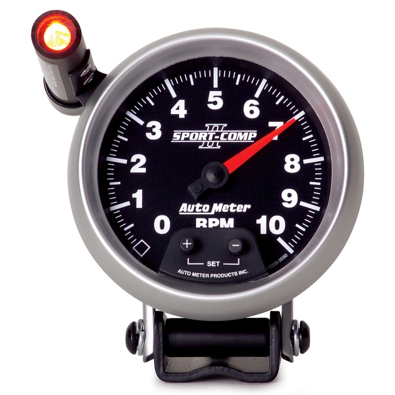 GAUGE; TACHOMETER; 3 3/4in.; 10K RPM; PEDESTAL W/EXT. QUICK-LITE; SPORT-COMP II - 3690