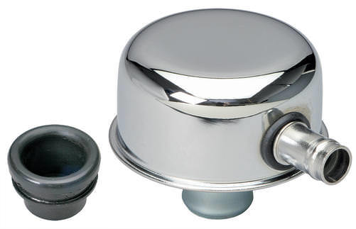 PUSH-IN Style Breather Cap w/TUBE and Grommet; 2-3/4 in. Overall Diameter-CHROME - 9242