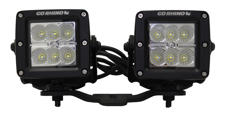 Go Rhino 18-20 Jeep Wrangler JL/JLU/Gladiator JT Light Mount - Two 3in Cubes - 731030T