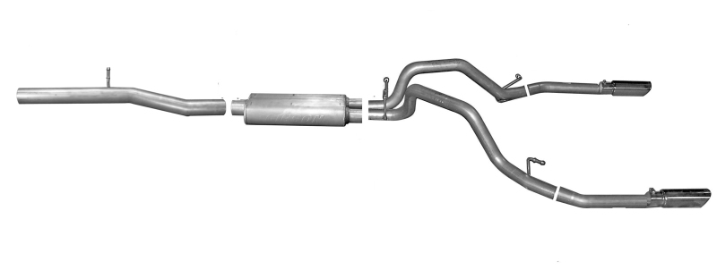 Gibson 15-18 Chevrolet Silverado 1500 LS 5.3L 3in/2.25in Cat-Back Dual Split Exhaust - Aluminized - 5657