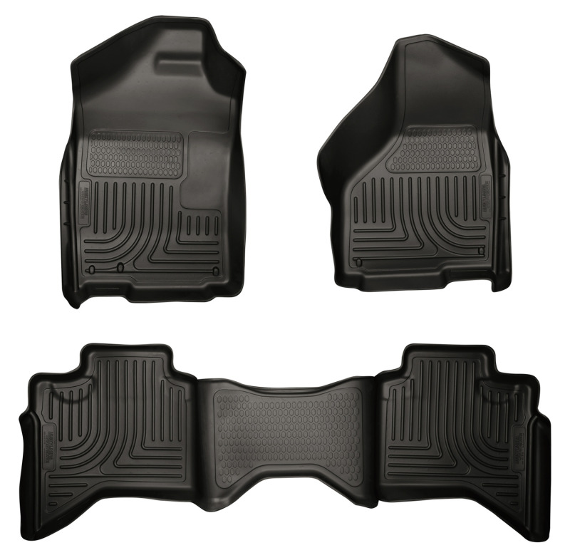 Husky Liners 09-12 Dodge Ram 1500 Quad Cab WeatherBeater Black Front & Second Seat Floor Liner - 99011