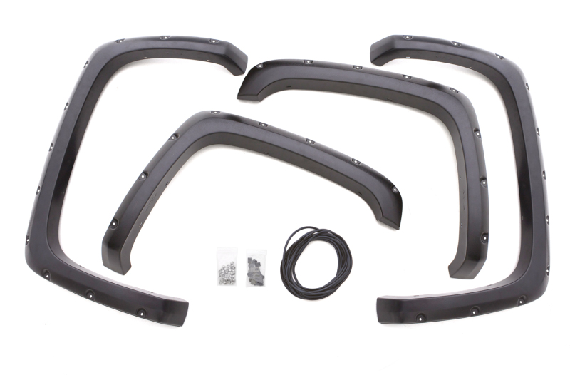 Rivet Style Fender Flare Set - Front and Rear, Smooth, 4-Piece Set - RX129S