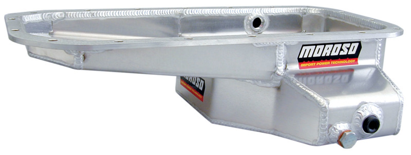 Moroso Toyota 3C/2T/2C/Swap Kicked Out Drag Race Baffled Wet Sump 6qt 5.25in Aluminum Oil Pan - 20930