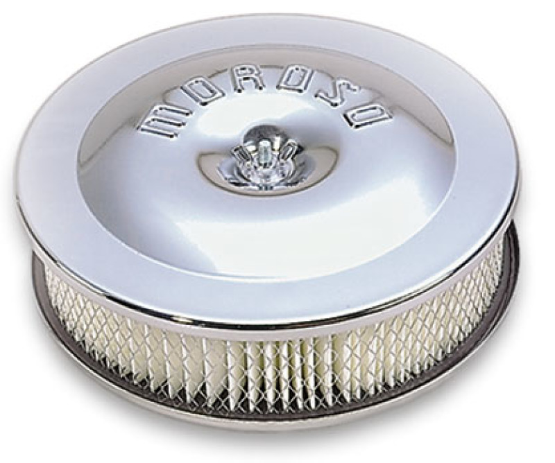 Moroso Race/Street Air Cleaner - 8-1/2in x 2-3/8in Filter - Steel - Chrome Plated - 66310