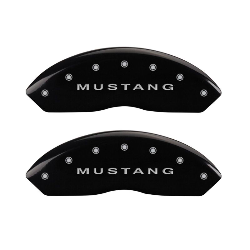 Set of 4: Black finish, Silver Mustang / GT (S197) - 10197SMG2BK