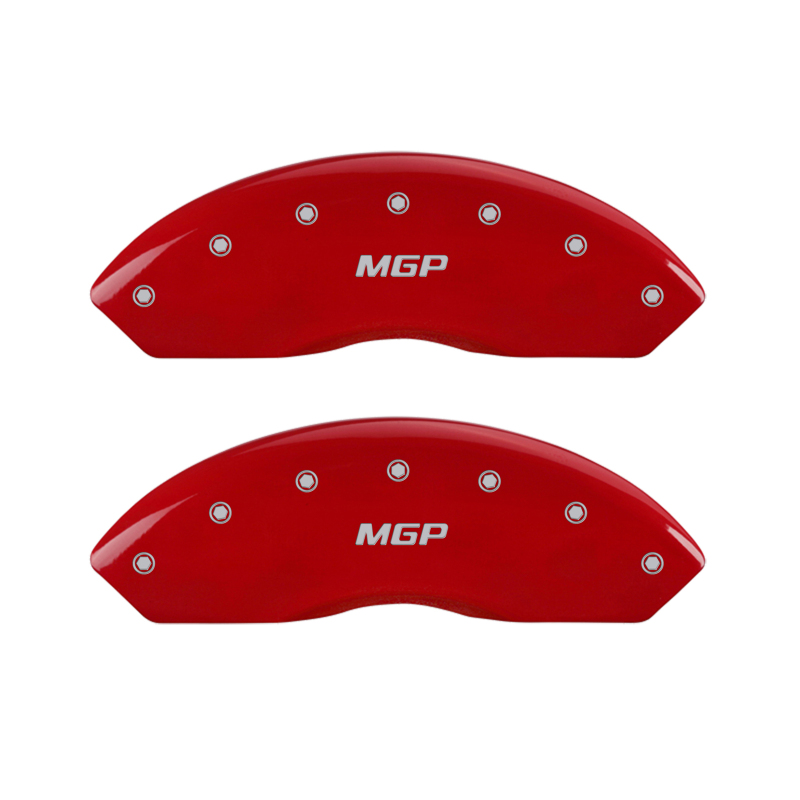 MGP 4 Caliper Covers Engraved Front & Rear MGP Red finish silver ch - 10197SMGPRD