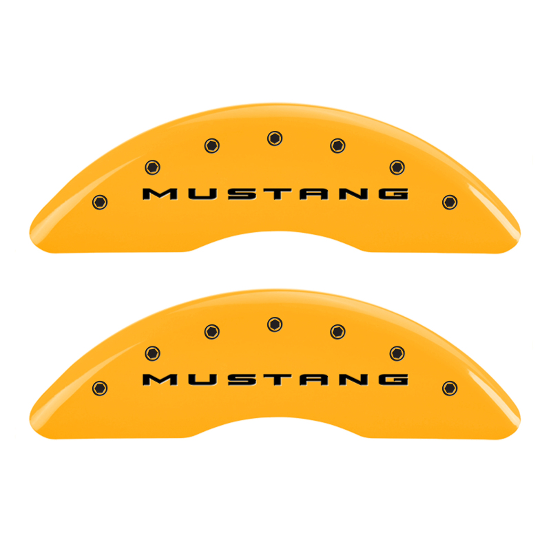 MGP 4 Caliper Covers Engraved Front 2015/Mustang Engraved Rear 2015/GT Yellow finish black ch - 10200S2MGYL