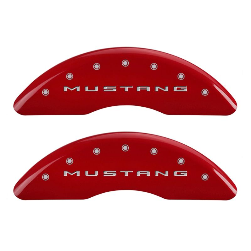 Set of 4: Red finish, Silver Mustang / GT (2015) - 10201S2MGRD