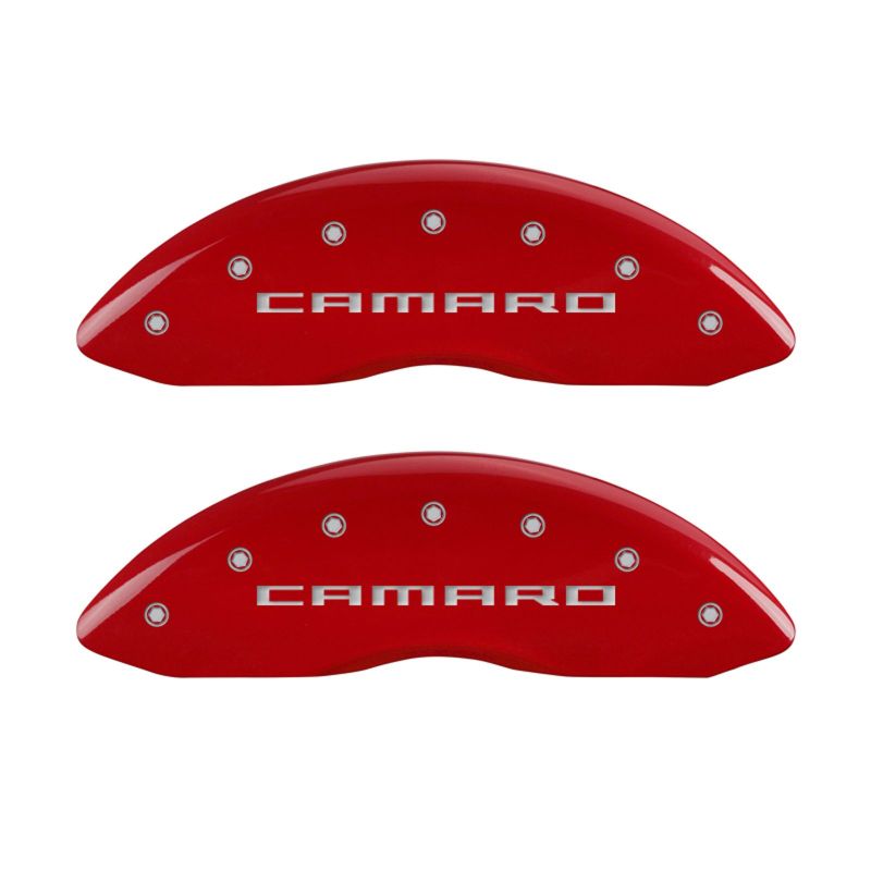 Set of 4: Red finish, Silver Camaro / RS (Gen 5/6) - 14033SCR5RD