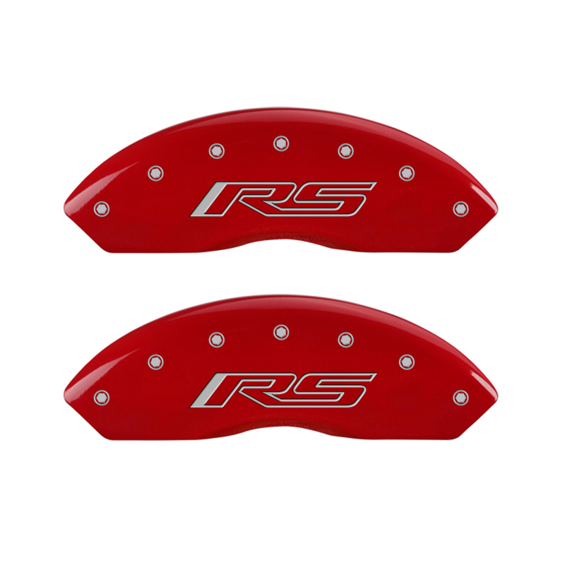 Set of 4: Red finish, Silver RS (Camaro Gen 5/6) - 14240SRS5RD