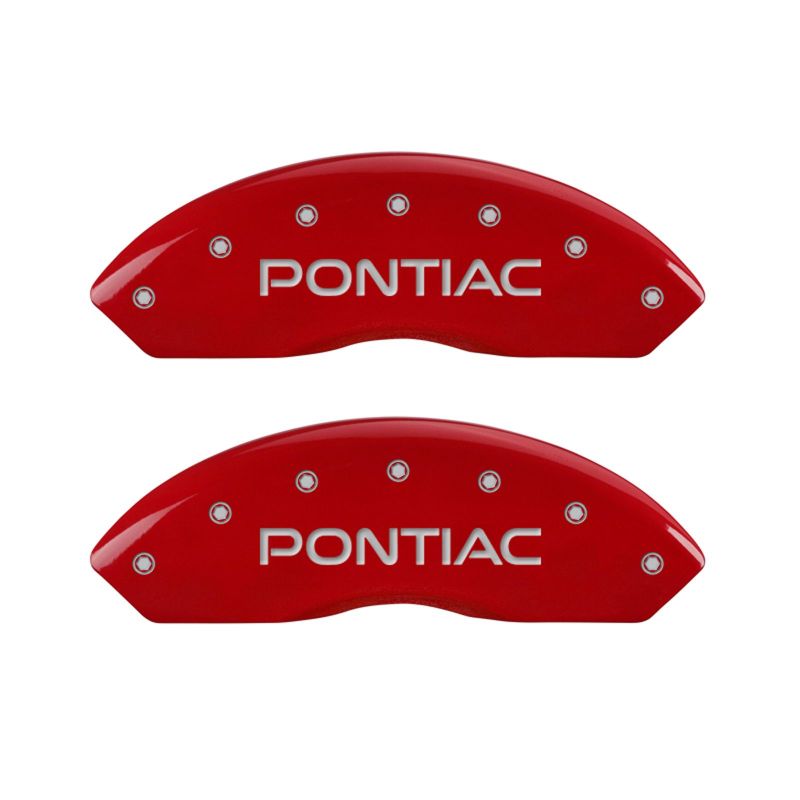 Set of 4: Red finish, Silver Pontiac / GXP - 18030SPXPRD