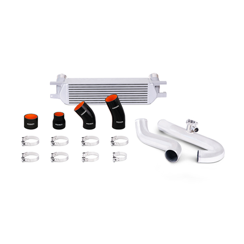 Mishimoto 2015 Ford Mustang EcoBoost Performance Intercooler Kit - Silver Core Polished Pipes - MMINT-MUS4-15KPSL