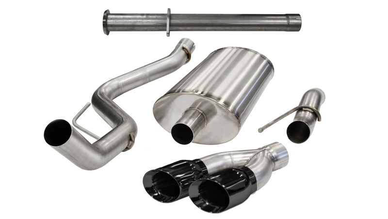 Corsa 11-14 Ford F-150 Raptor 6.2L V8 145in Wheelbase Black Xtreme Cat-Back Exhaust - 14760BLK