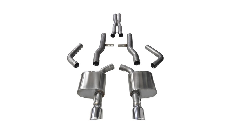 Corsa 15-16 Dodge Charger SRT/Scat Pack/R/T 6.4L Polished Xtreme Cat-Back Exhaust - 14996