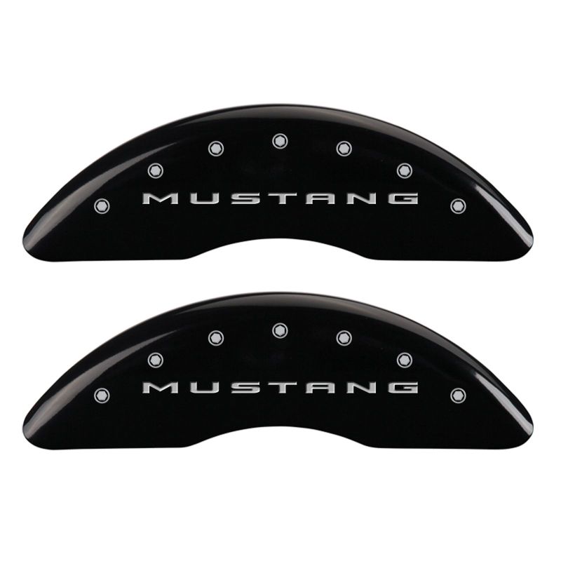 MGP 4 Caliper Covers Engraved Front 2015/Mustang Engraved Rear 2015/GT Black finish silver ch - 10200S2MGBK