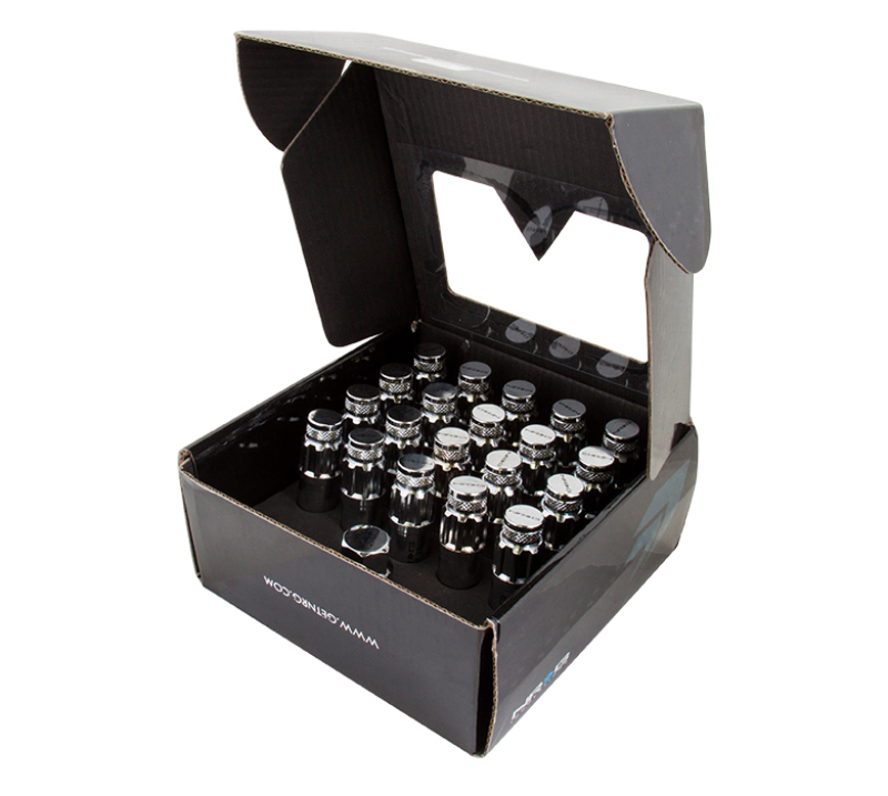 NRG 700 Series M12 X 1.25 Steel Lug Nut w/Dust Cap Cover Set 21 Pc w/Locks & Lock Socket - Silver - LN-LS710SL-21