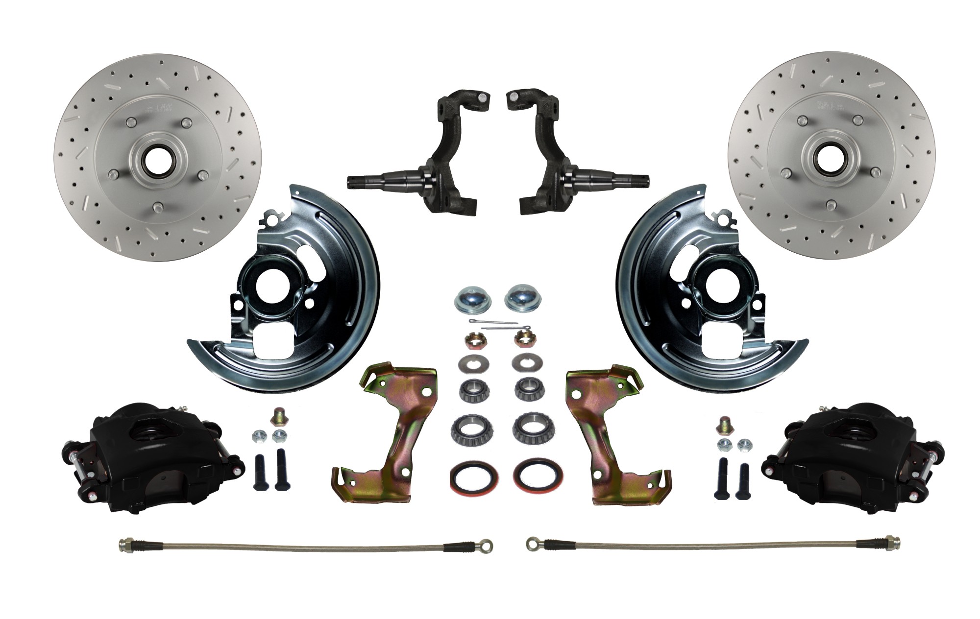 Spindle Kit with Drilled Rotors  and Black Powder Coated Calipers - BFC1002SMX