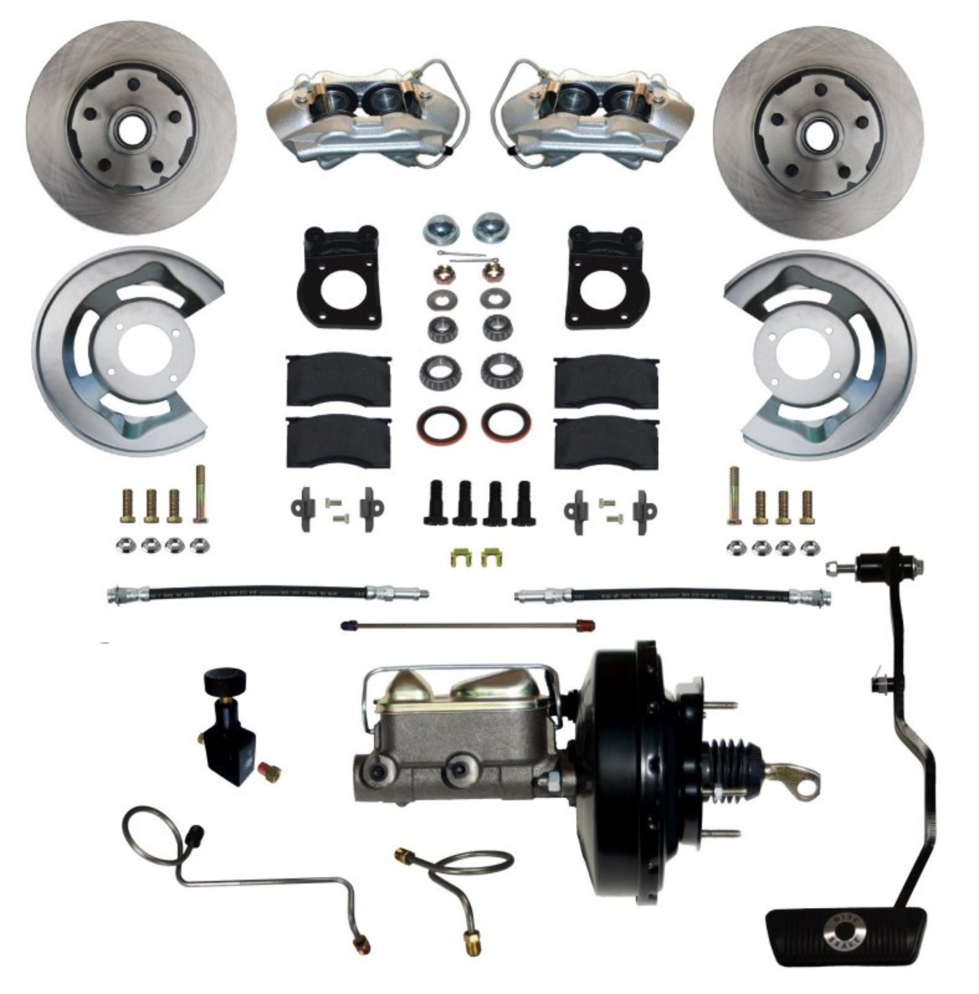 Power Front Kit with Plain Rotors and Zinc Plated Calipers - FC0002-3405A