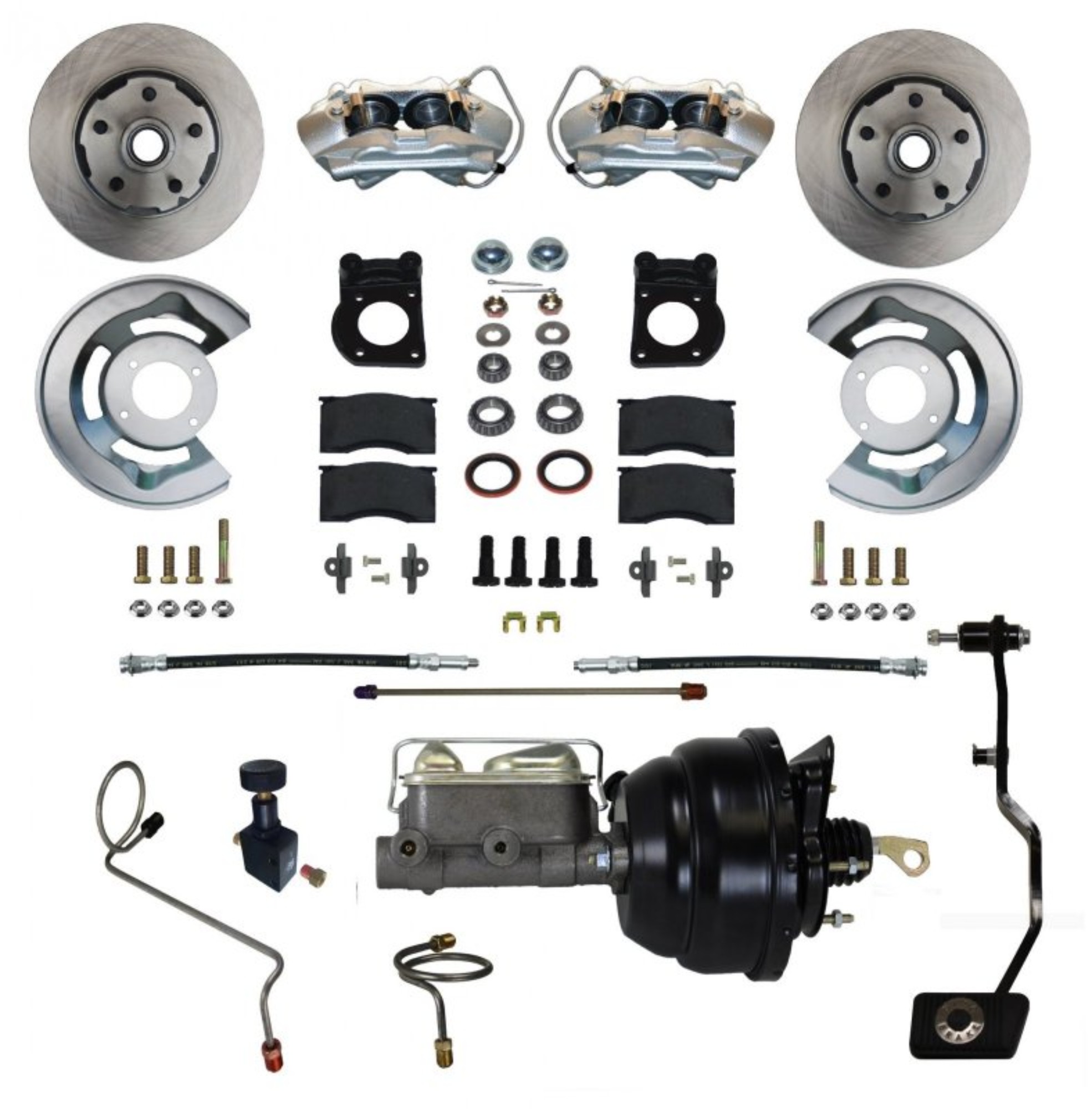 Power Front Kit with Plain Rotors and Zinc Plated Calipers - FC0002-X405M