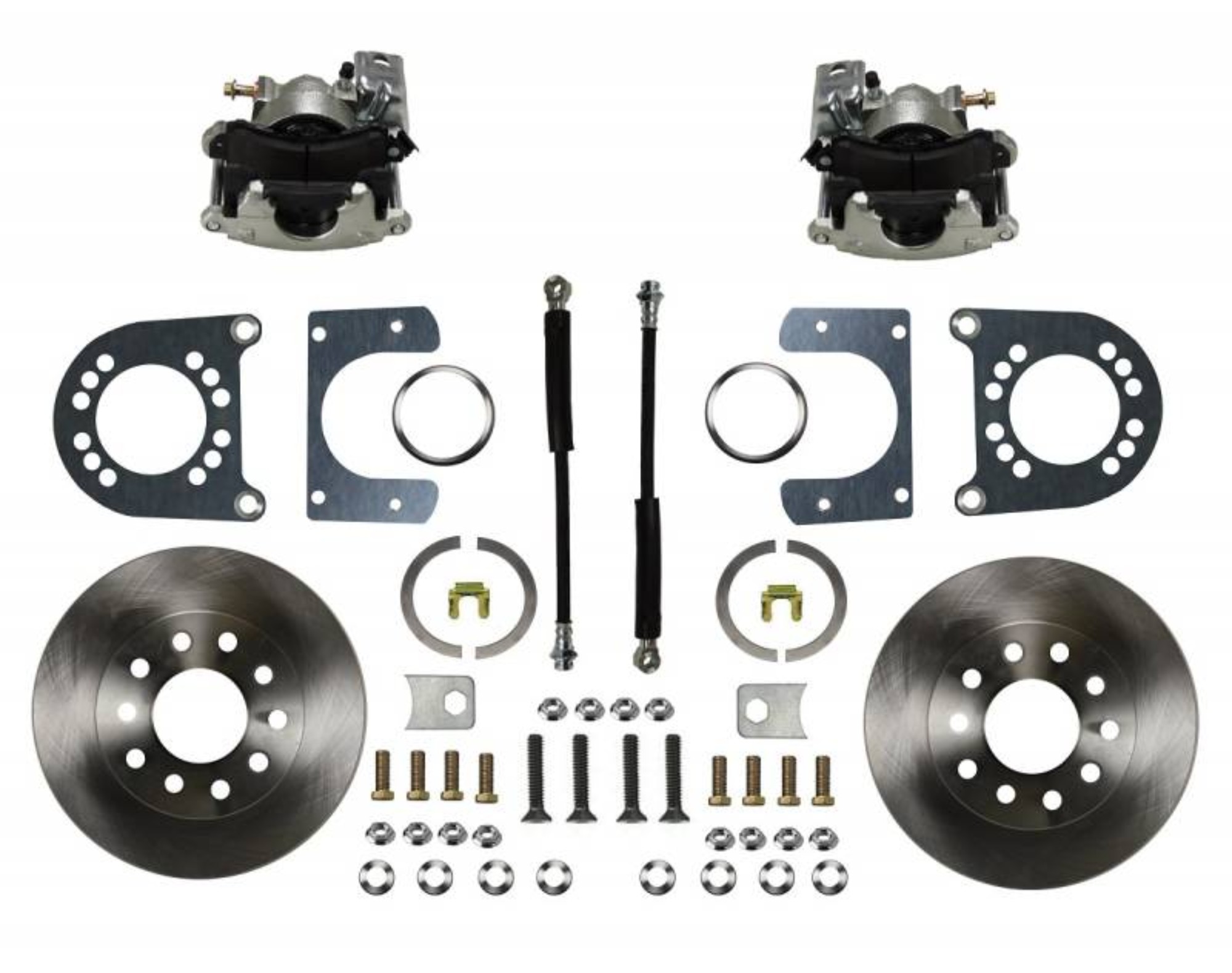 Rear Disc Brake Kit  with Plain Rotors and Zinc Plated Calipers - RC0001